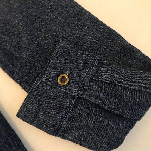 Denim Style Button Down Long Sleeve Shirt 👕 - Picture 3 of 4